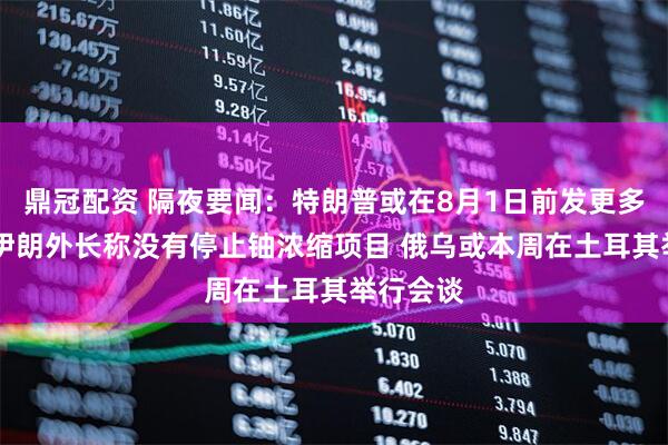 鼎冠配资 隔夜要闻：特朗普或在8月1日前发更多关税函 伊朗外长称没有停止铀浓缩项目 俄乌或本周在土耳其举行会谈
