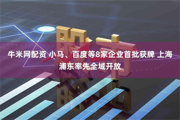 牛米网配资 小马、百度等8家企业首批获牌 上海浦东率先全域开放